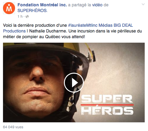 Fondation Montréal Inc. nathalie ducharme superhéros pompier